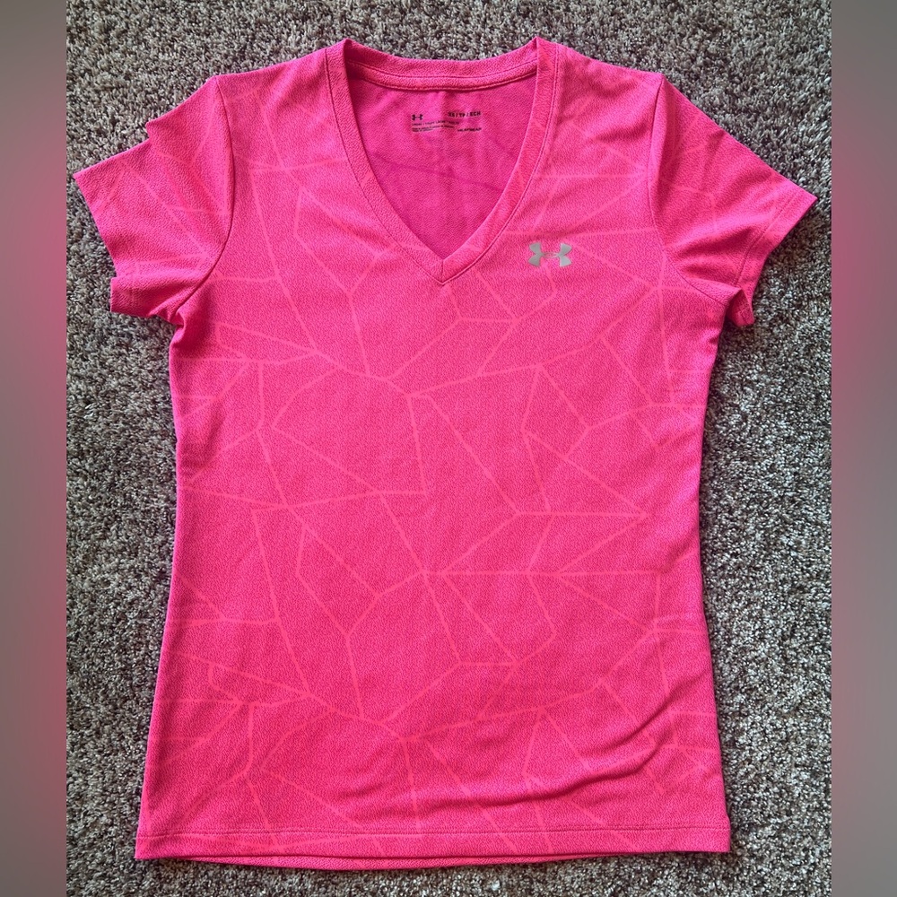 Under Armour Women's Pink Geometric Short Sleeve Tee